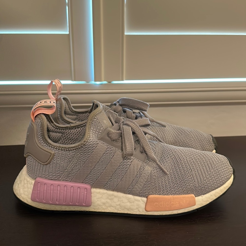 Adidas nmd r1 gray granite boost slip on casual shoes